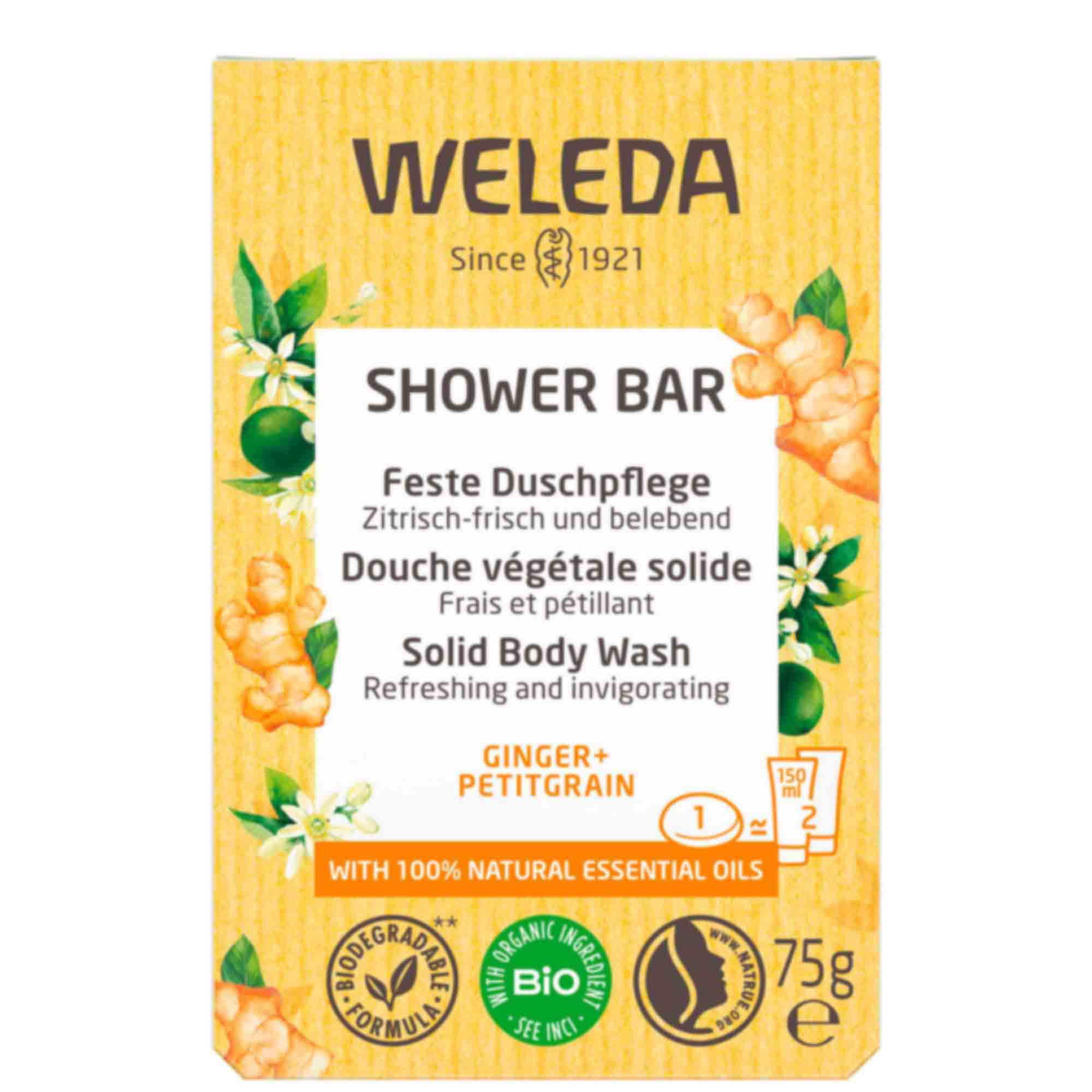 Shower Bar Ginger Petitgrain, 75 g