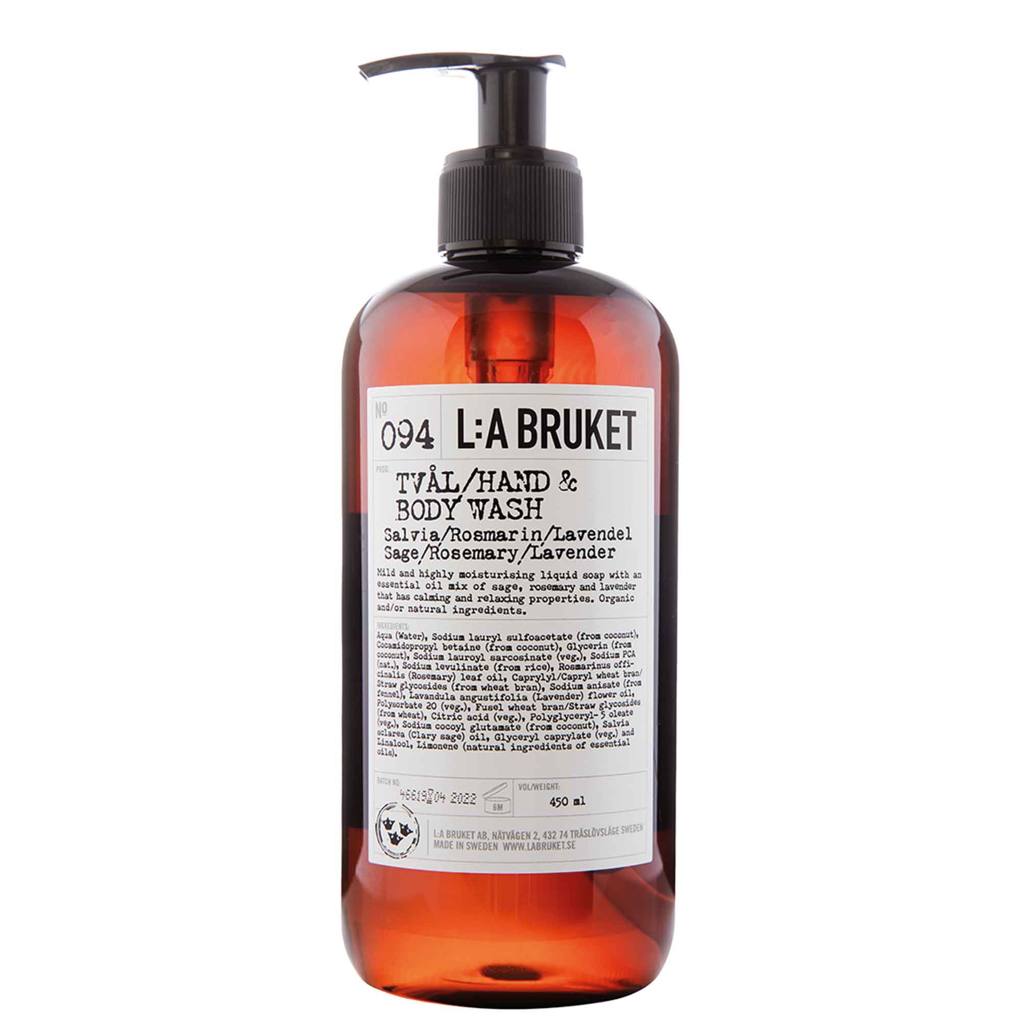 7350053231214 Hand & Body Wash Salbei Rosmarin Lavendel, 450 ml