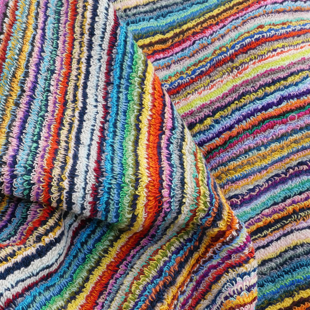 Badetuch Frottee schmale Streifen bunt