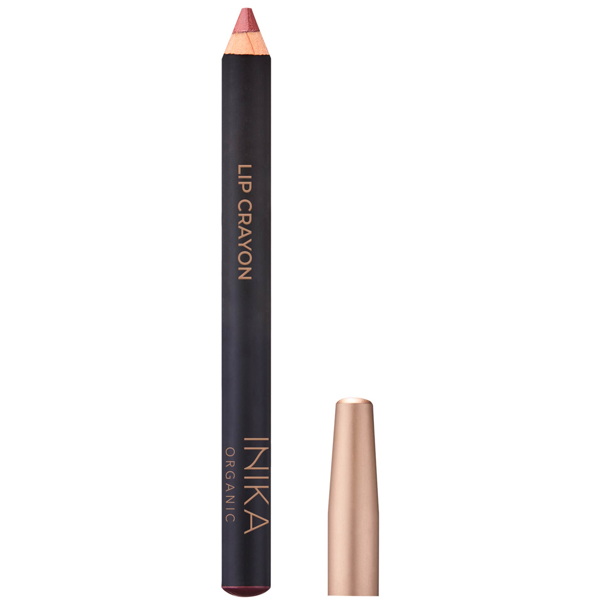 Lip-Crayon-Rose-Petal-front-lid-off-by-Inika-Organic_EAN-9553527050375 Organic Lip Crayon, rose petal