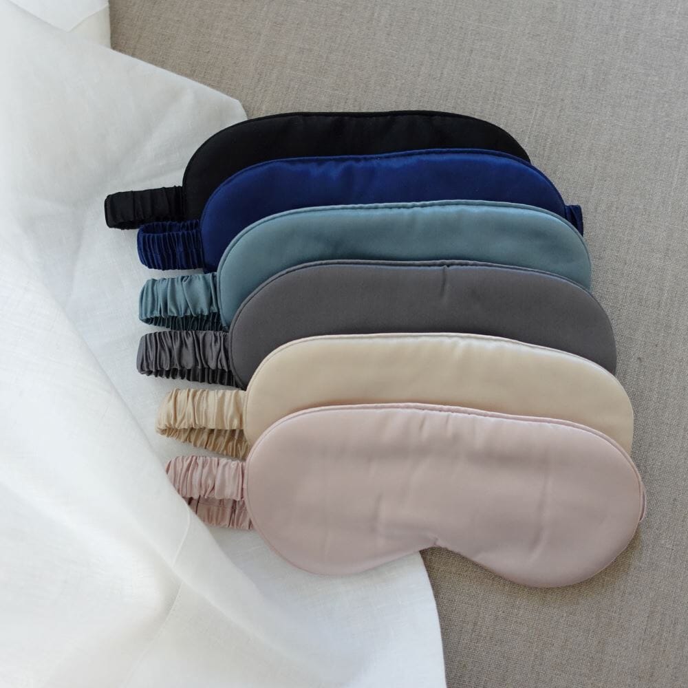 Schlafmaske Seide beige