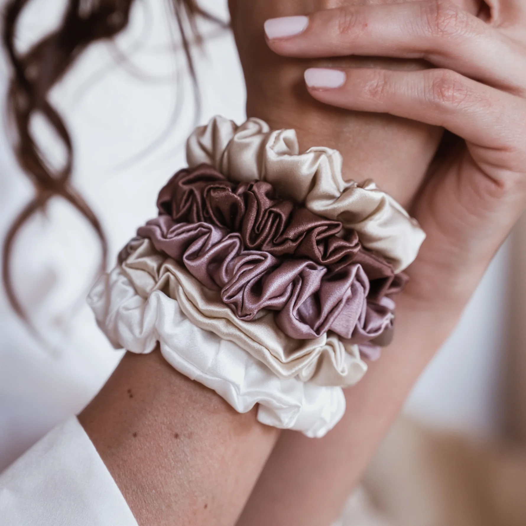 Scrunchies 5er Pack Rosenholz