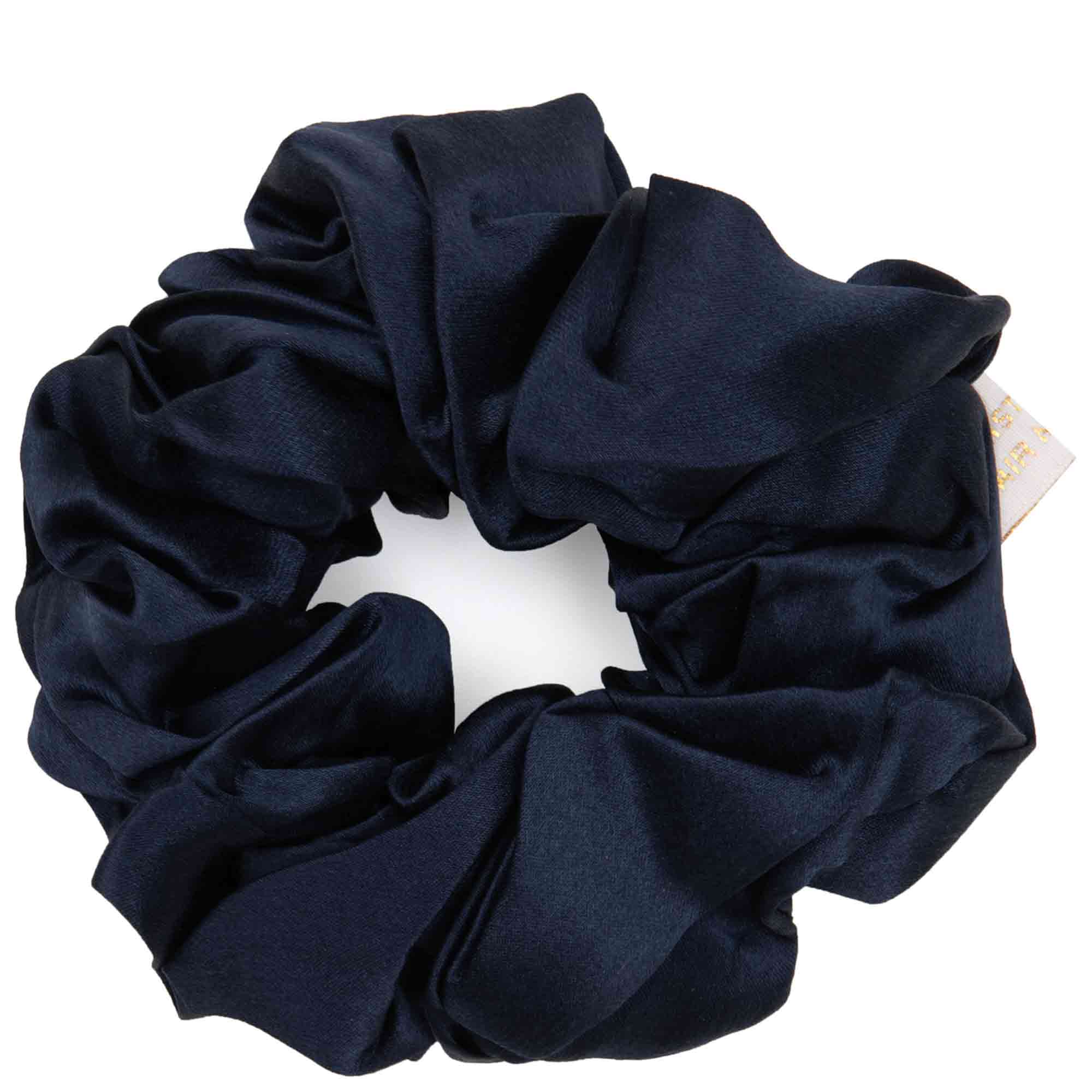 PURE SILK SCRUNCHIE navy