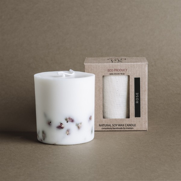 Sojawachs Kerze "Rose" 515ml