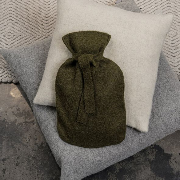 Wärmflasche Merino/Alpaka Olive