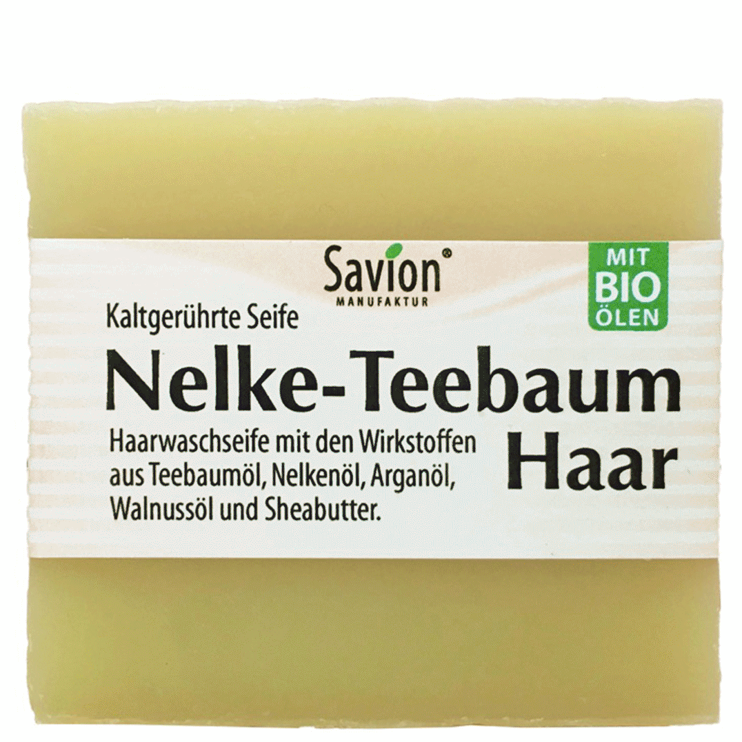 haarseife-nelke-teebaum-85g-savion-1 Haarseife-Nelke-Teebaum-85g
