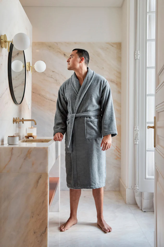 Bademantel Frottee dunkelgrau, XXL