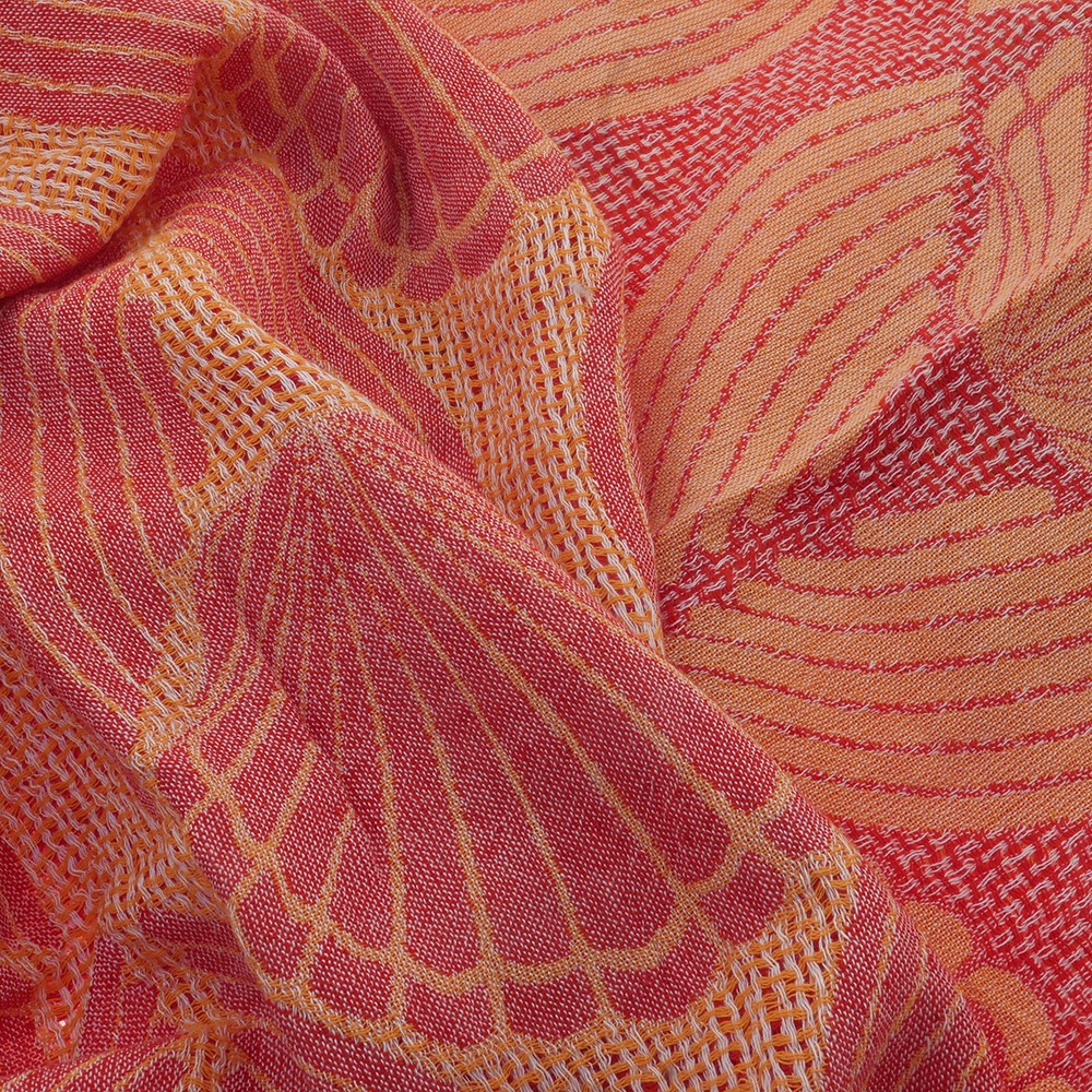 Rot-Quadrat Drap de bain hammam Coquillage Rouge Orange