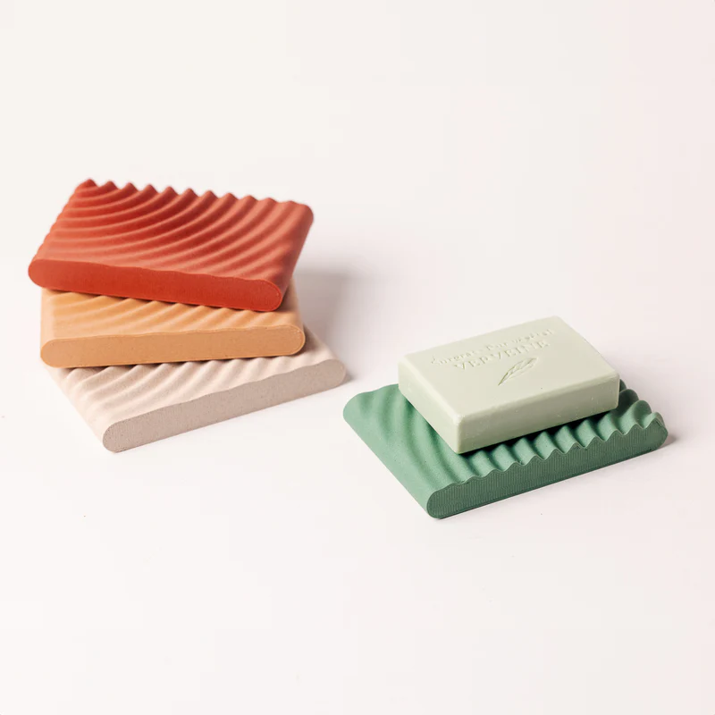 Seifenschale Recyclingholz "Wavy", naturweiß