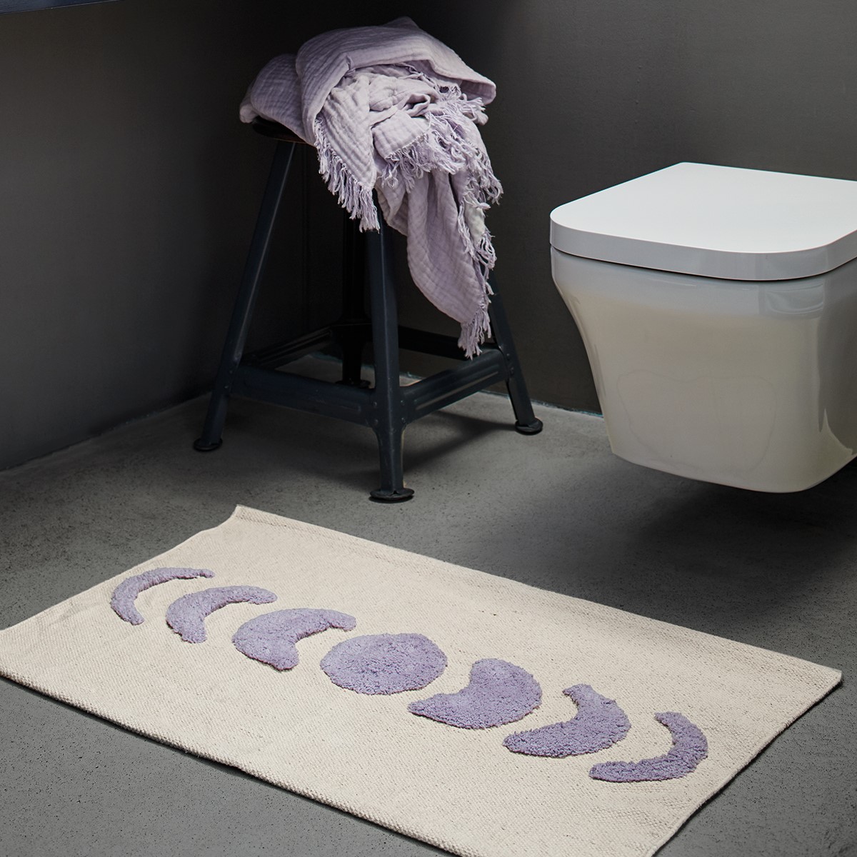 680-055-002R4bMf3WnOUiJ6 Badematte LUNA, natural/lilac, Oekotex, 55x80cm