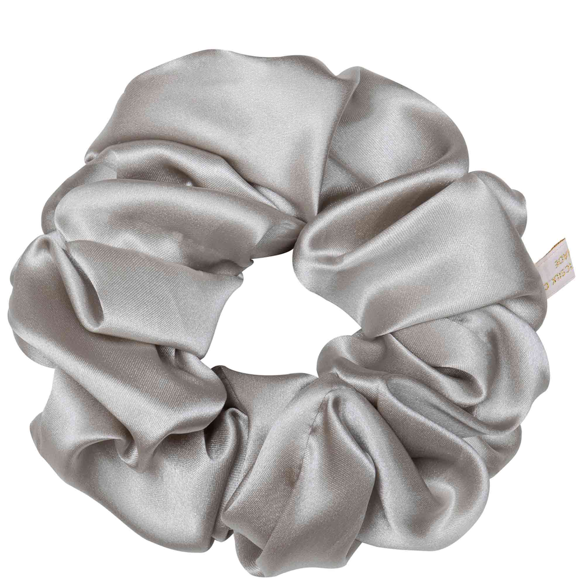 PURE SILK SCRUNCHIE silver