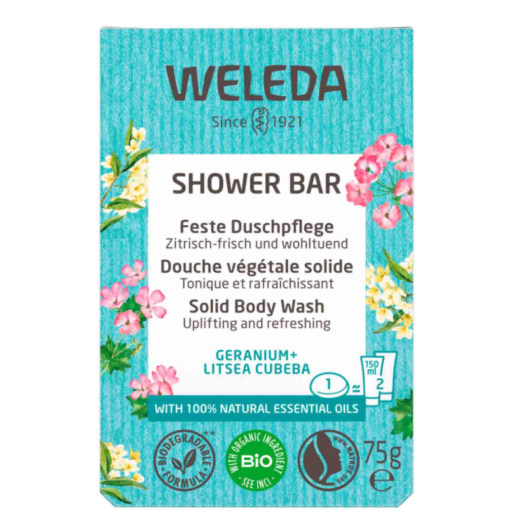 Shower Bar Geranium Litsea, 75 g