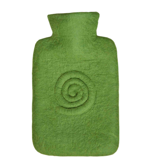 Hot Water Bottle Classic 1.8 L Felt Cover Spiral Kiwi