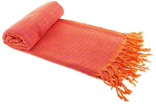 Drap de bain hammam Bird Eye special rose-orange