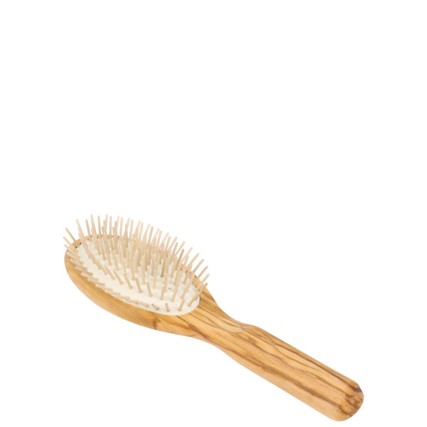 Brosse à cheveux en bois d'olivier, ovale, grande