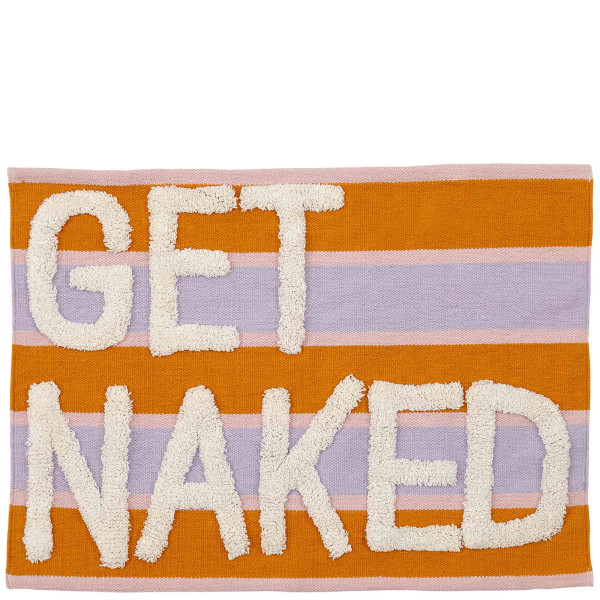 Bath mat NAKED, orange/lilac, Oekotex, 55x80cm