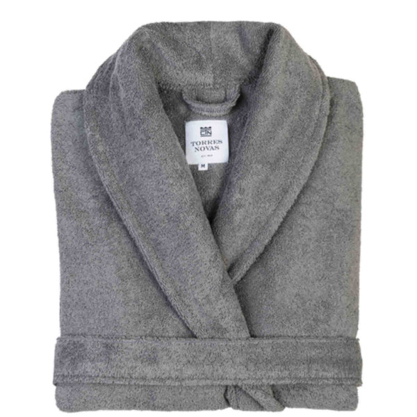 Bathrobe terrycloth dark gray, L