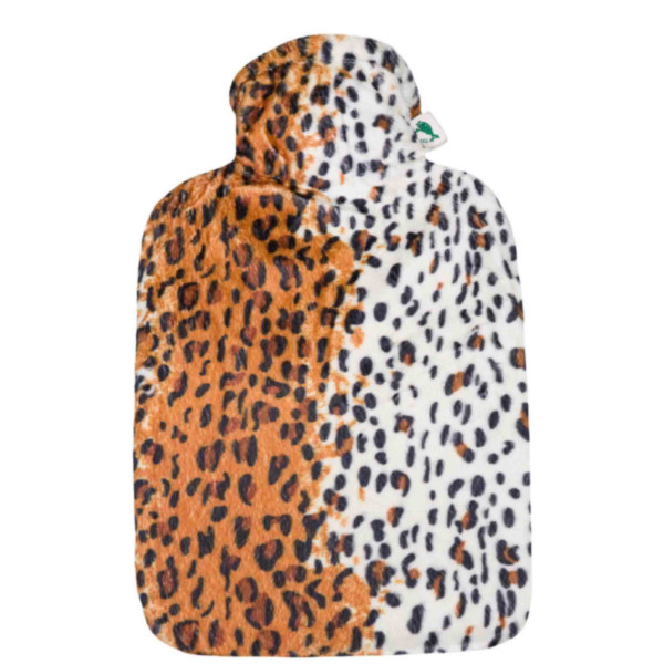 Hot Water Bottle Classic 1.8 L Velour Cover Leopard