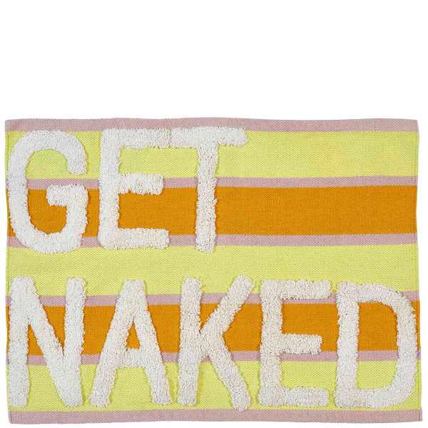 Tapis de bain NAKED, jaune/rose, Oekotex, 55x80cm