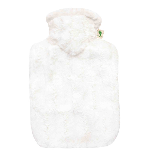 Hot water bottle classic 1.8 L animal fur look white