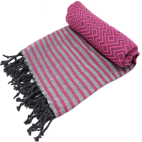 Hamam Bath Towel Kelim Lux pink