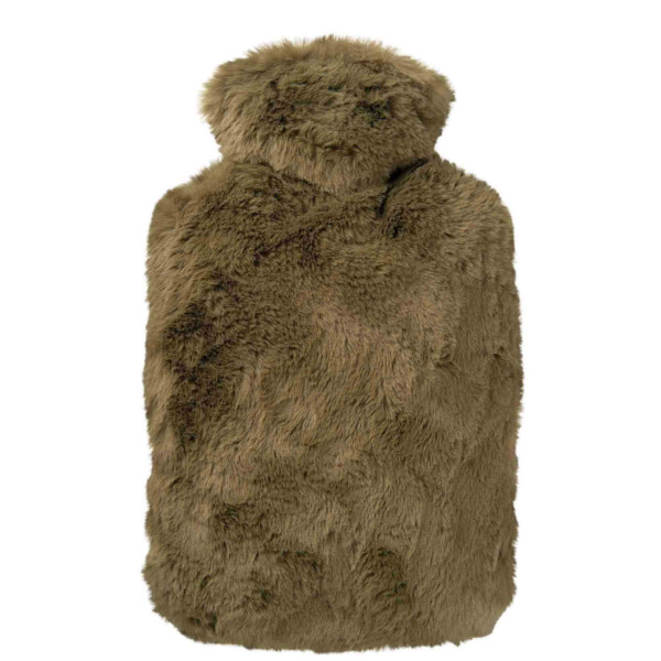 Hot water bottle classic 1.8 L long hair fluff moss green