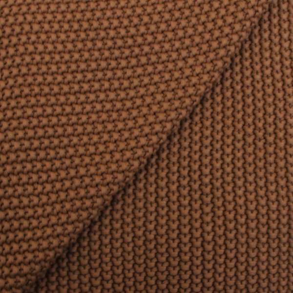 Cotton blanket coarse knit washed coffee 130cm x 170cm