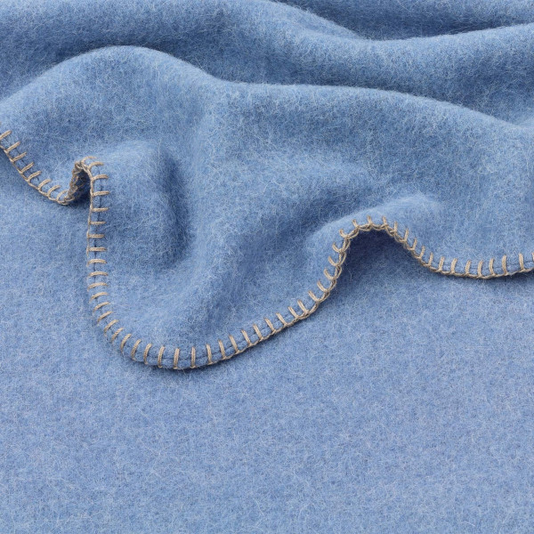 Couverture en laine mérinos/alpaca bleuet
