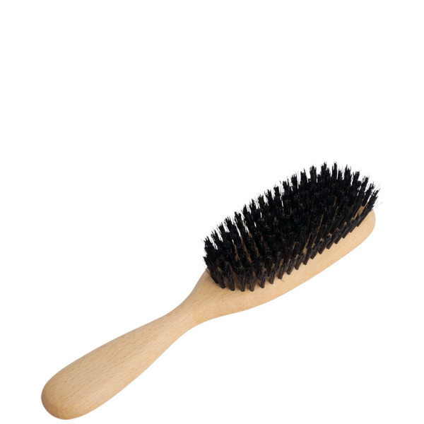 Hairbrush 8 rows, black hard boar bristle