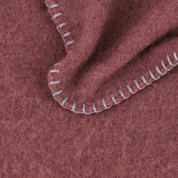 Couverture en laine mérinos/alpaca rose