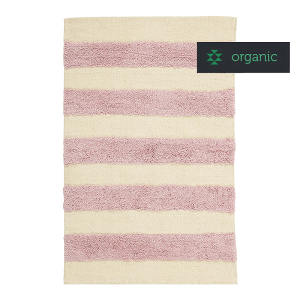 Tapis en coton SUGAR, blanc naturel/rose, oekotex, 60x90cm