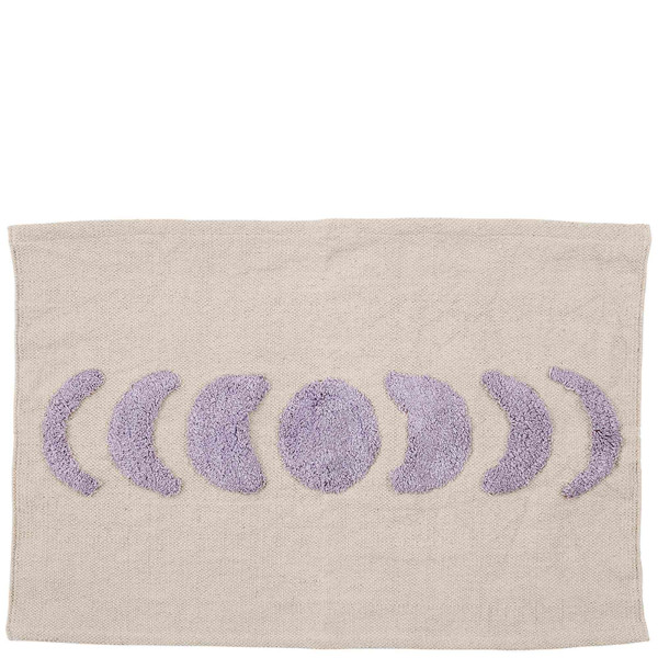 Bath mat LUNA, natural/lilac, Oekotex, 55x80cm