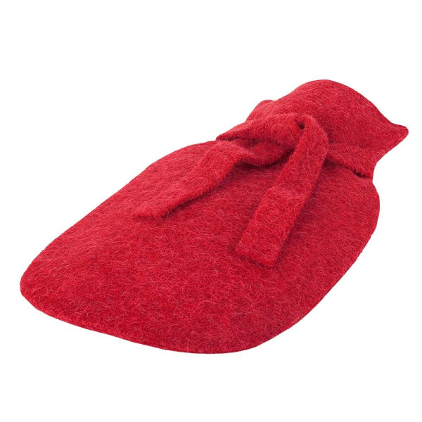 Merino/alpaca cranberry hot water bottle