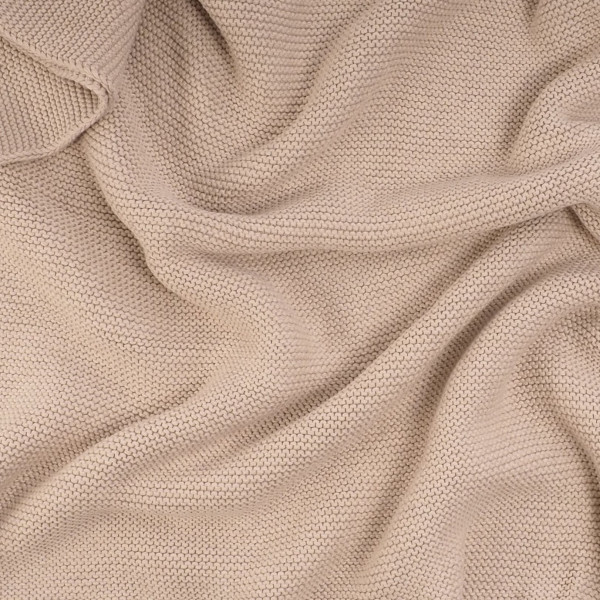 Couverture en coton tricoté fin 130cm x 170cm blanc cassé