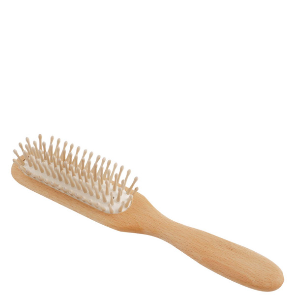 Brosse à cheveux en bois, épingles arrondies, 5 rangs