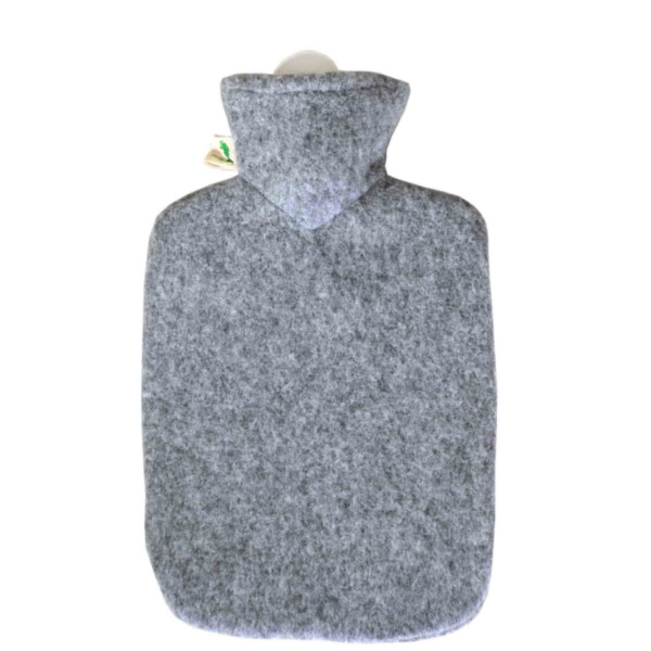 Hot water bottle classic 1.8 L felt look gray-melange