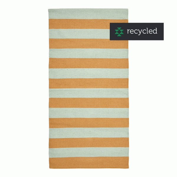 SIESTA bath mat, mint/orange, recycled, 60x90cm