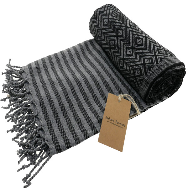 Hamam Bath Towel Kelim Lux black