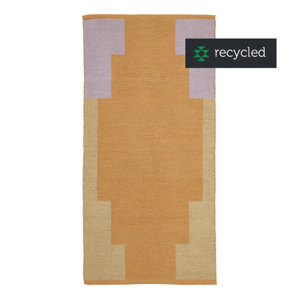 Cotton rug HONEY, Coral/Sand/Lilac, recycled, 60x90cm