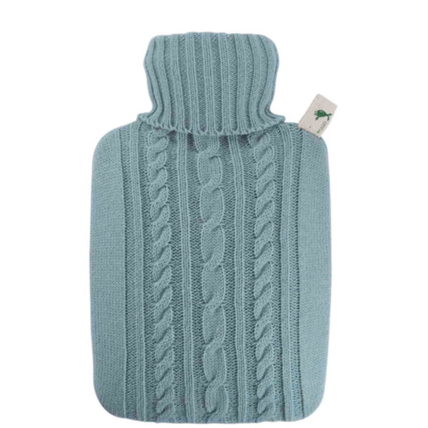 Wärmflasche Klassik 1.8 L Strickbezug pastell-blau