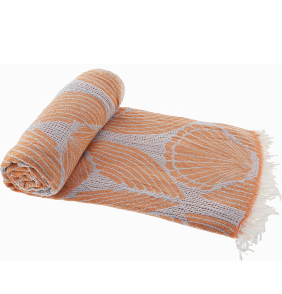 Hamam bath towel shell orange
