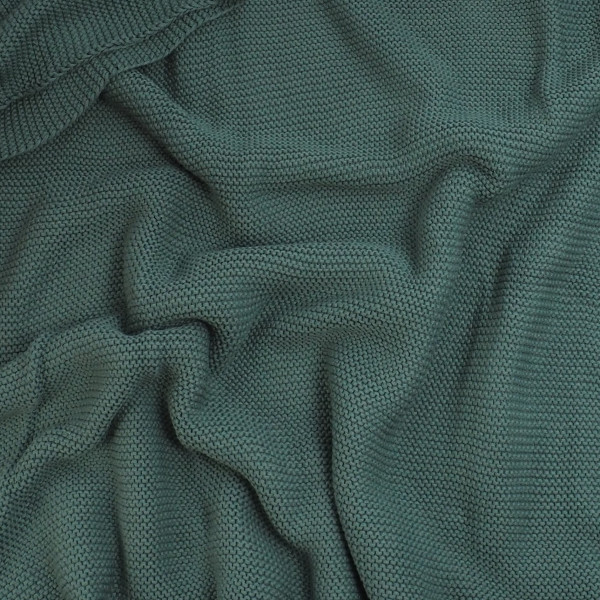 Cotton blanket fine knit 130cm x 170cm ocean blue