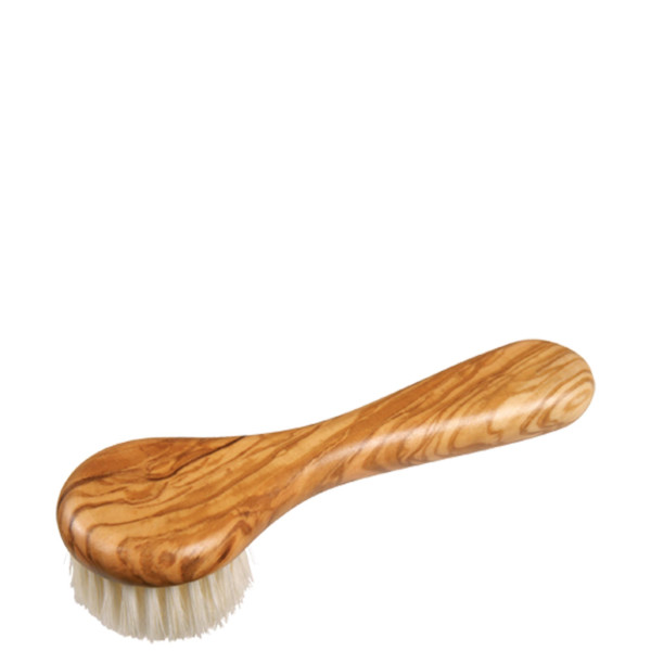 Brosse pour le visage, en bois d'olivier, avec manche