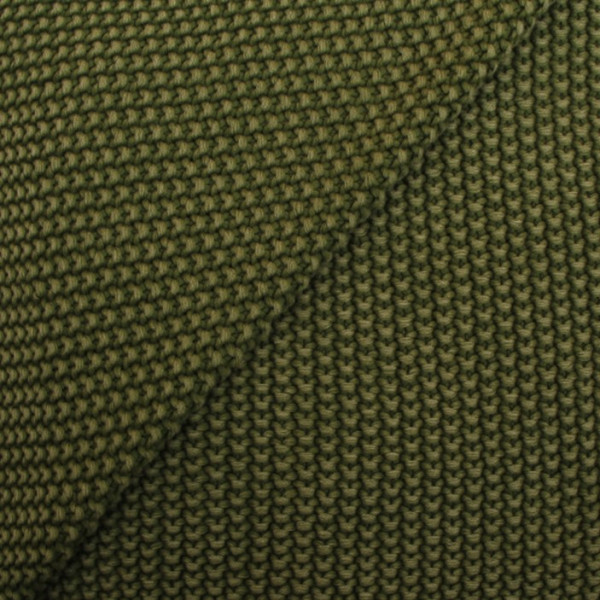 Cotton blanket coarse knit pesto 130cm x 170cm