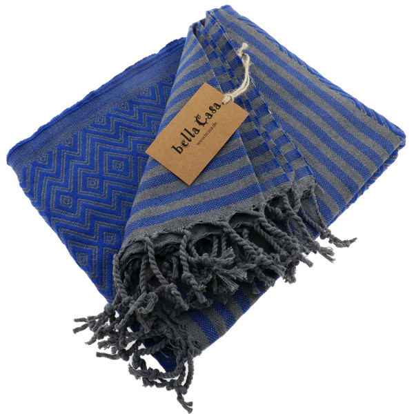 Hamam Bath Towel Kelim Lux blue