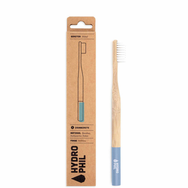 Brosse à dents en bambou moyen bleu clair