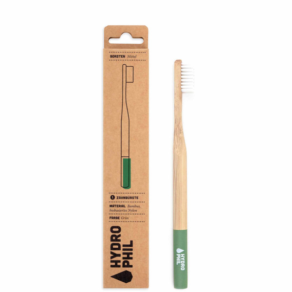 Bamboo toothbrush medium green