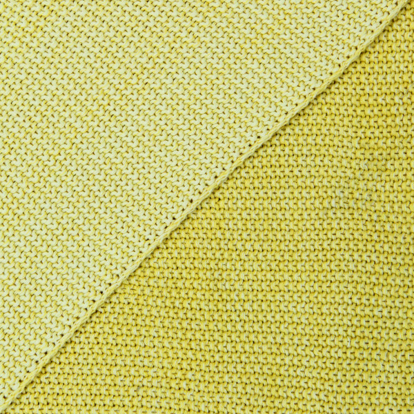 Couverture en coton fin tricoté jaune claire 130cm x 170cm